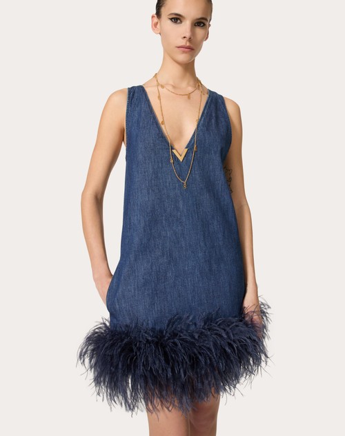 Red Valentino ABITO CORTO IN CHAMBRAY DENIM Solo un giorno rimasto