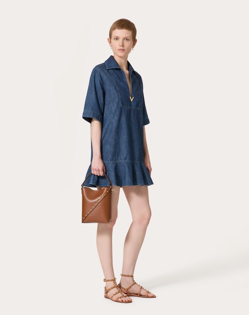 Red Valentino ABITO CORTO IN CHAMBRAY DENIM Super sconto