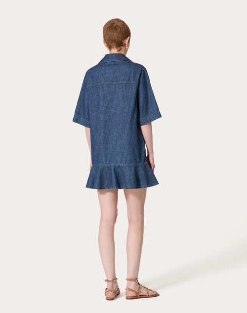 Red Valentino ABITO CORTO IN CHAMBRAY DENIM Super sconto