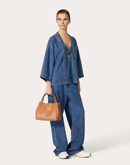 Red Valentino KAFTANO IN DENIM BLU MEDIO Enormi sconti