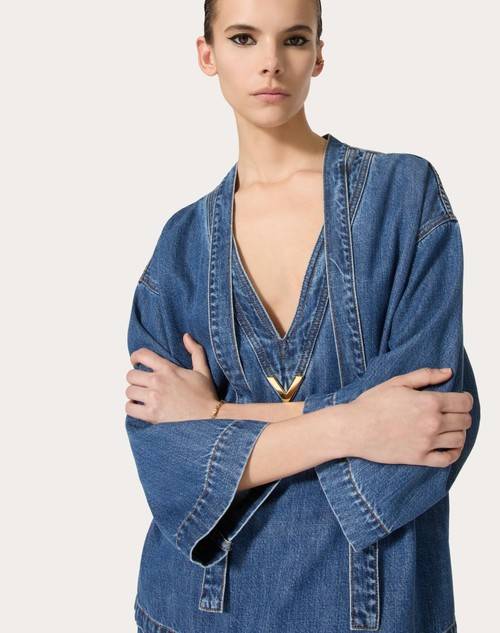 Red Valentino KAFTANO IN DENIM BLU MEDIO Enormi sconti