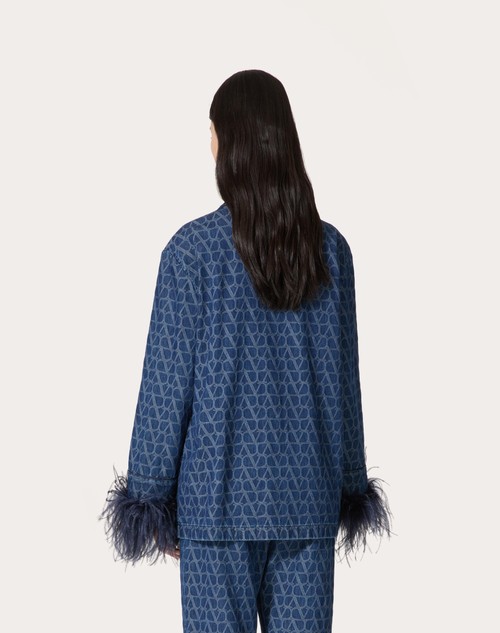 Red Valentino CAMICIA IN DENIM TOILE ICONOGRAPHE MEDIUM BLUE Limitato a 3 giorni