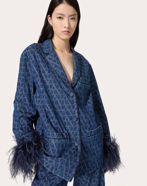 Red Valentino CAMICIA IN DENIM TOILE ICONOGRAPHE MEDIUM BLUE Limitato a 3 giorni