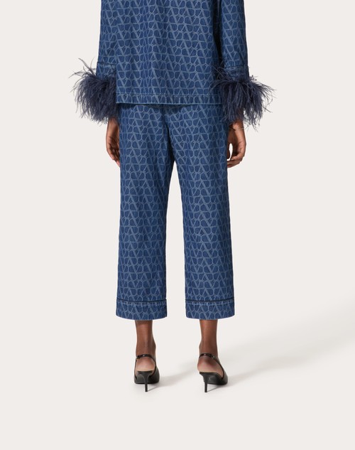 Red Valentino PANTALONI IN DENIM TOILE ICONOGRAPHE MEDIUM BLUE Esporta salva
