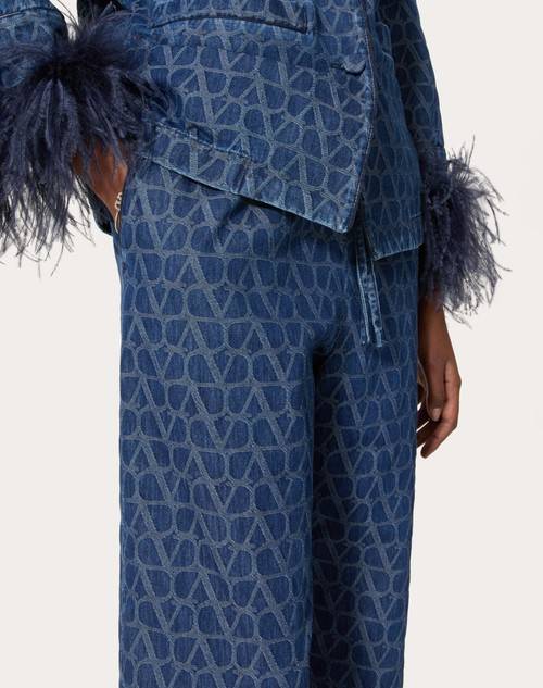 Red Valentino PANTALONI IN DENIM TOILE ICONOGRAPHE MEDIUM BLUE Esporta salva