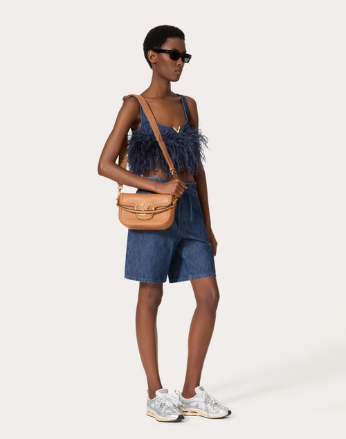 Red Valentino TOP IN CHAMBRAY DENIM Black Friday Prezzi