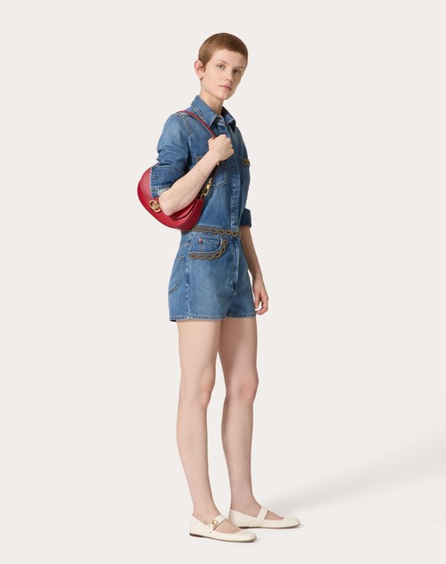 Red Valentino TUTA IN DENIM BLU MEDIO RICAMATA Sconti questo mese