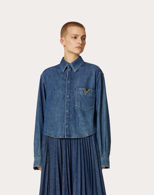 Red Valentino CAMICIA IN CHAMBRAY DENIM In Linea