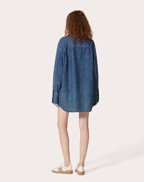 Red Valentino ABITO IN CHAMBRAY DENIM Nuovo