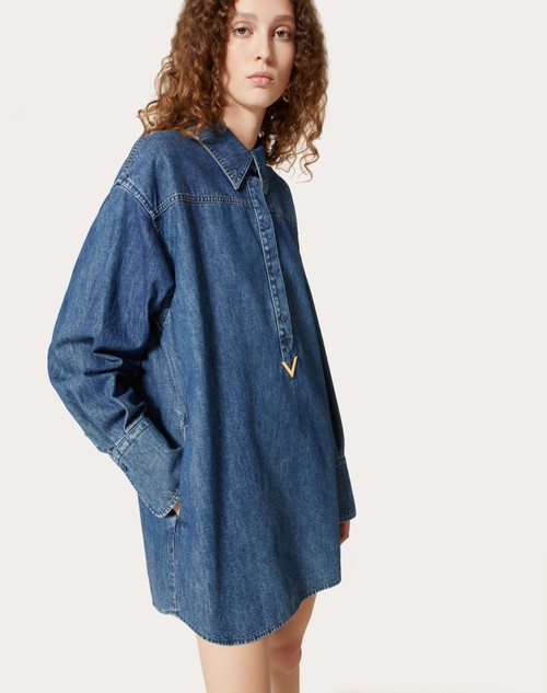 Red Valentino ABITO IN CHAMBRAY DENIM Nuovo