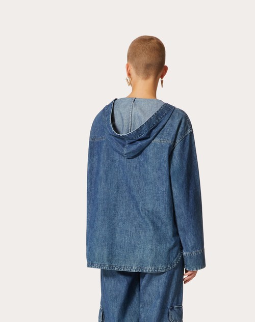Red Valentino KAFTANO IN CHAMBRAY DENIM Qualità