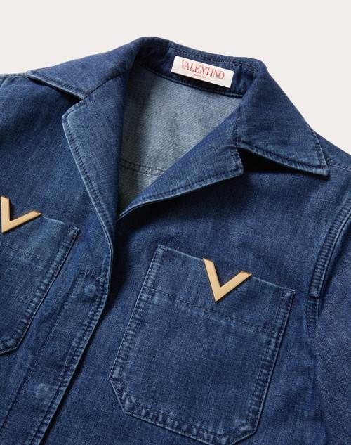 Red Valentino TUTA IN CHAMBRAY DENIM Vendita