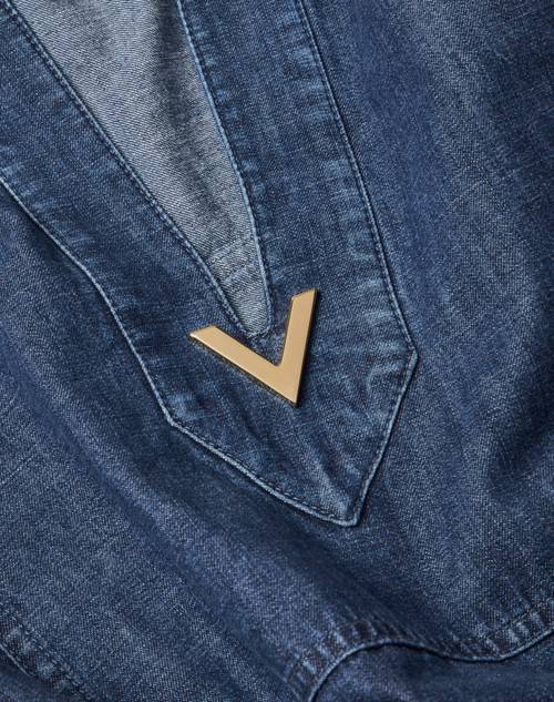 Red Valentino KAFTANO IN CHAMBRAY DENIM Spedizione Gratuita