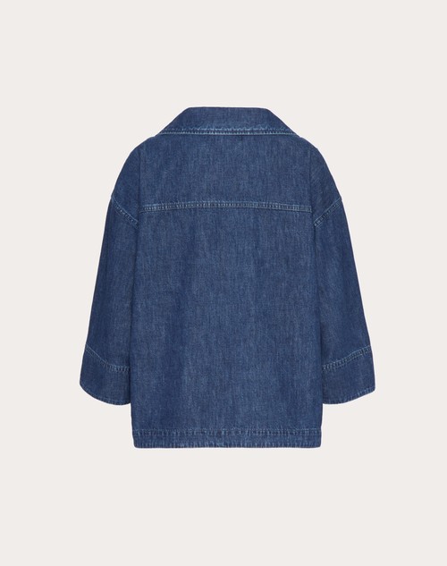 Red Valentino TOP KAFTANO IN CHAMBRAY DENIM Pezzi Unici