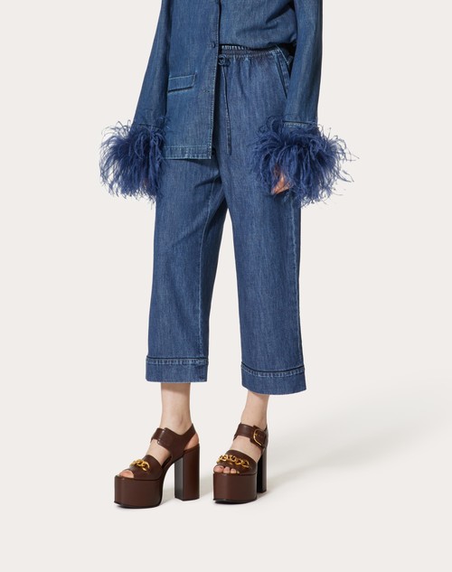 Red Valentino PANTALONE IN CHAMBRAY DENIM Soddisfazione Garantita