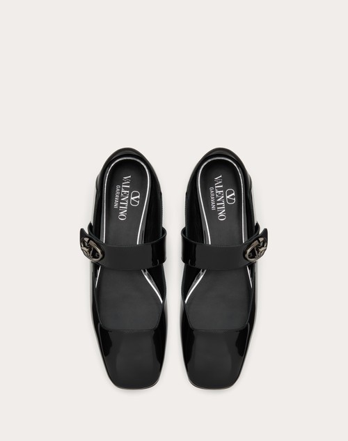 Red Valentino BALLERINA MARY-JANE VLOGO LOCKER IN VERNICE Prezzo Ridotto