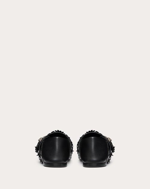Red Valentino BALLERINA MARY-JANE VLOGO LOCKER IN ANGUILLA CON APPLICAZIONE DI FIORI Sottocosto