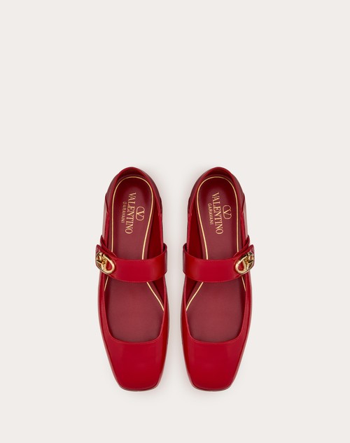 Red Valentino BALLERINA MARY-JANE VLOGO LOCKER IN NAPLACK Presa