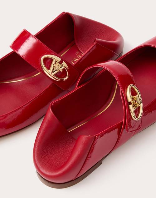 Red Valentino BALLERINA MARY-JANE VLOGO LOCKER IN NAPLACK Presa