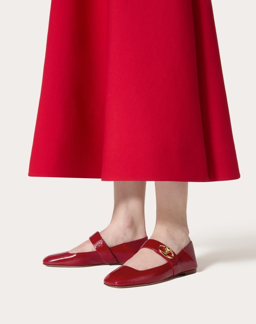 Red Valentino BALLERINA MARY-JANE VLOGO LOCKER IN NAPLACK Presa
