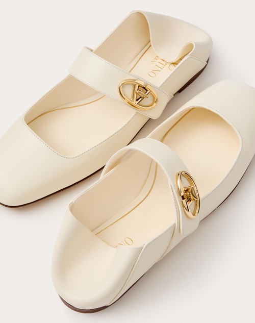 Red Valentino BALLERINA MARY-JANE VLOGO LOCKER IN VITELLO Sconto