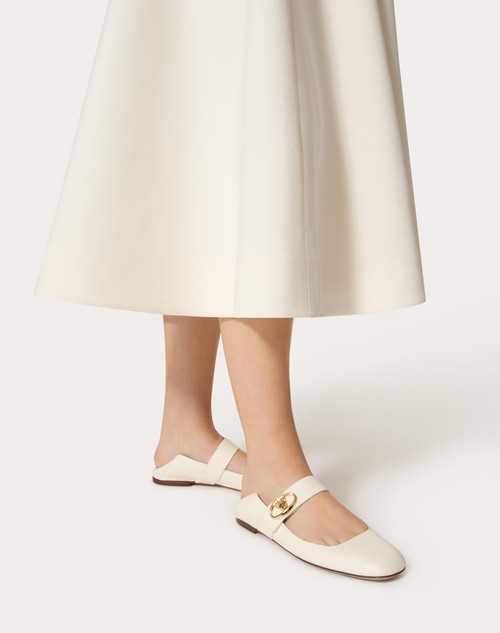 Red Valentino BALLERINA MARY-JANE VLOGO LOCKER IN VITELLO Offerta
