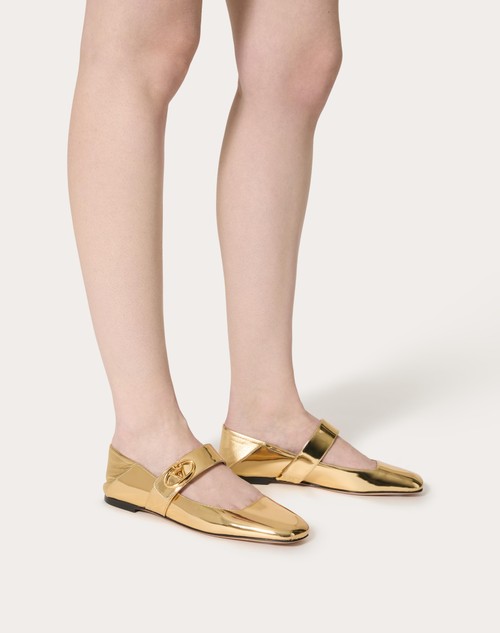 Red Valentino BALLERINA MARY-JANE VLOGO LOCKER IN VITELLO SPECCHIO Online