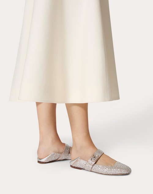 Red Valentino BALLERINA MARY-JANE VLOGO LOCKER CON CRISTALLI Outlet
