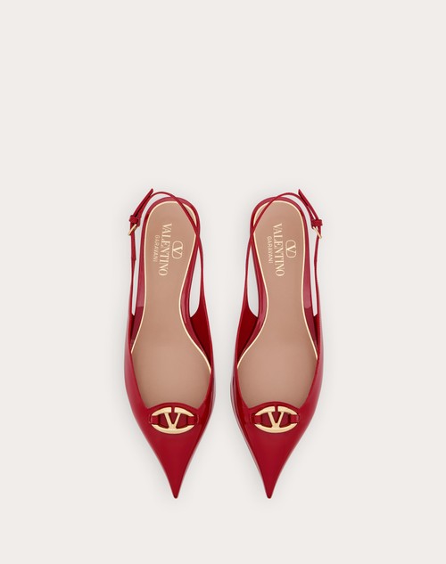Red Valentino BALLERINA SLINGBACK VLOGO THE BOLD EDITION IN VERNICE 20MM In Vendita