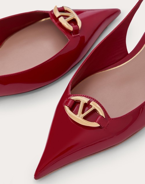 Red Valentino BALLERINA SLINGBACK VLOGO THE BOLD EDITION IN VERNICE 20MM In Vendita