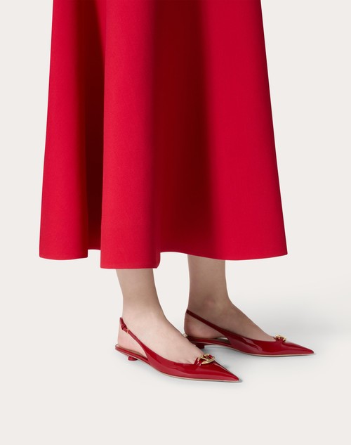 Red Valentino BALLERINA SLINGBACK VLOGO THE BOLD EDITION IN VERNICE 20MM In Vendita