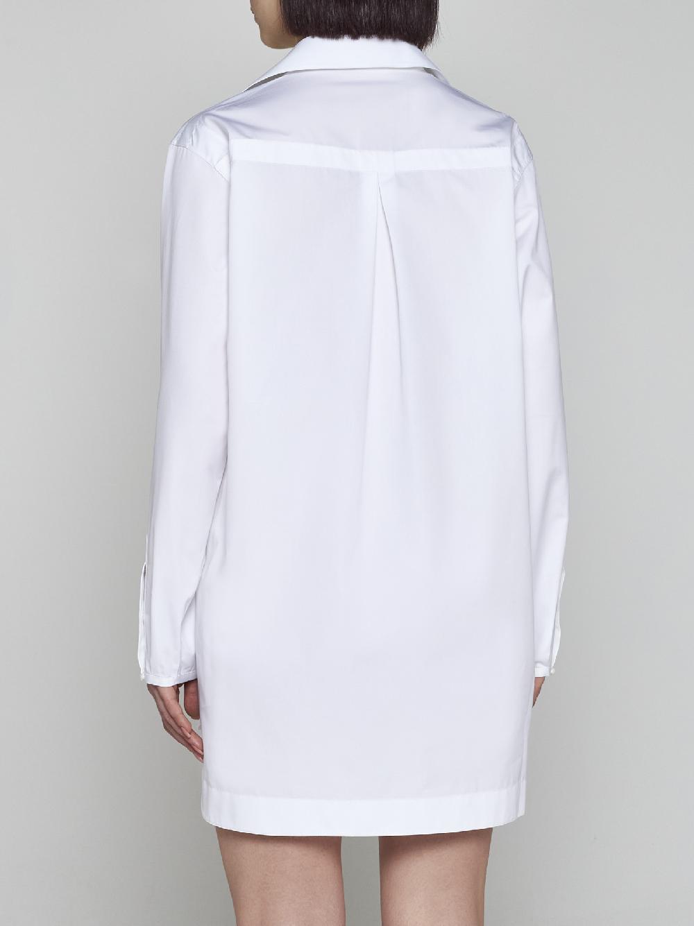 ALAÏA Chemisier a tunica in popeline di cotone bianco Pezzi Unici