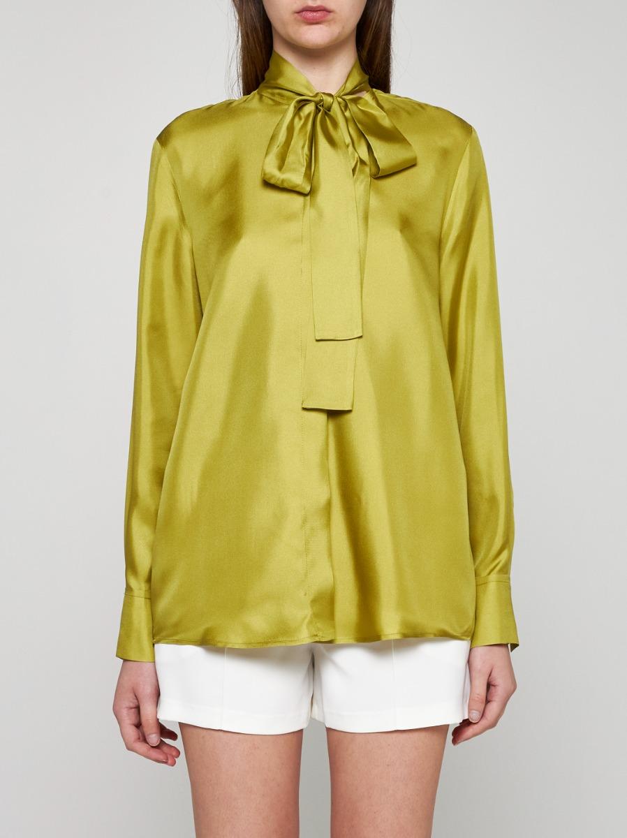 BLANCA VITA Camicia Campanula in seta con fiocco Sconto