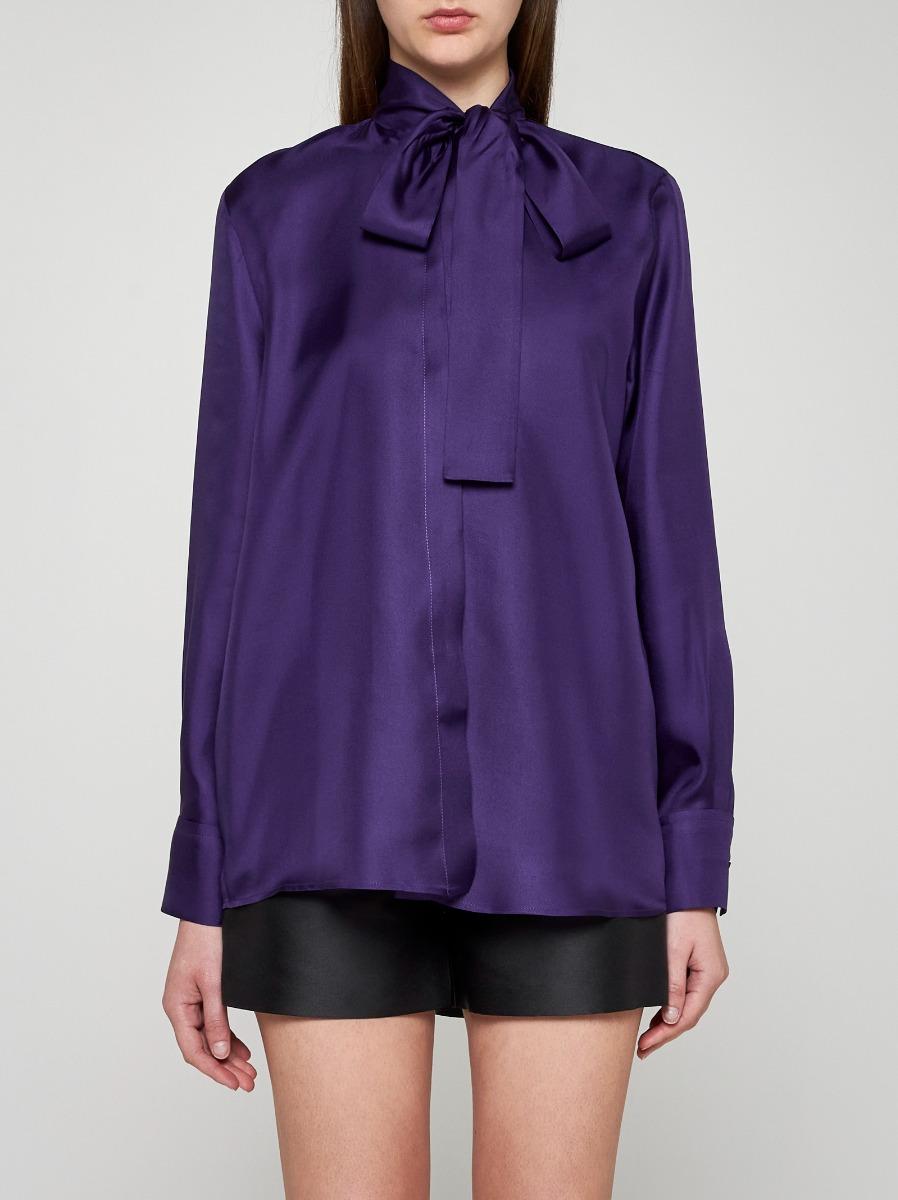 BLANCA VITA Camicia Campanula in seta con fiocco Offerta