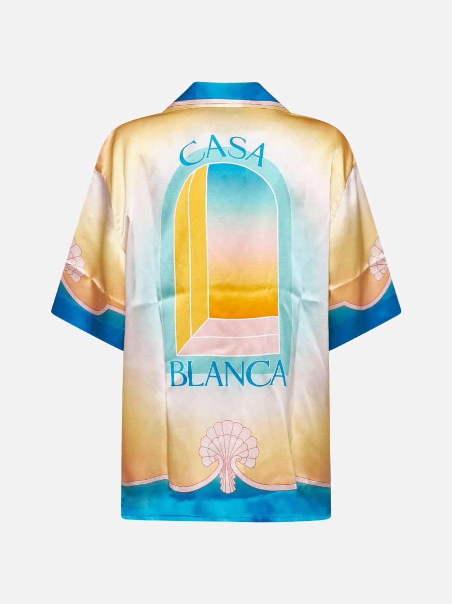 CASABLANCA Camicia L'Arc Coloré in raso di seta Qualità Garantita