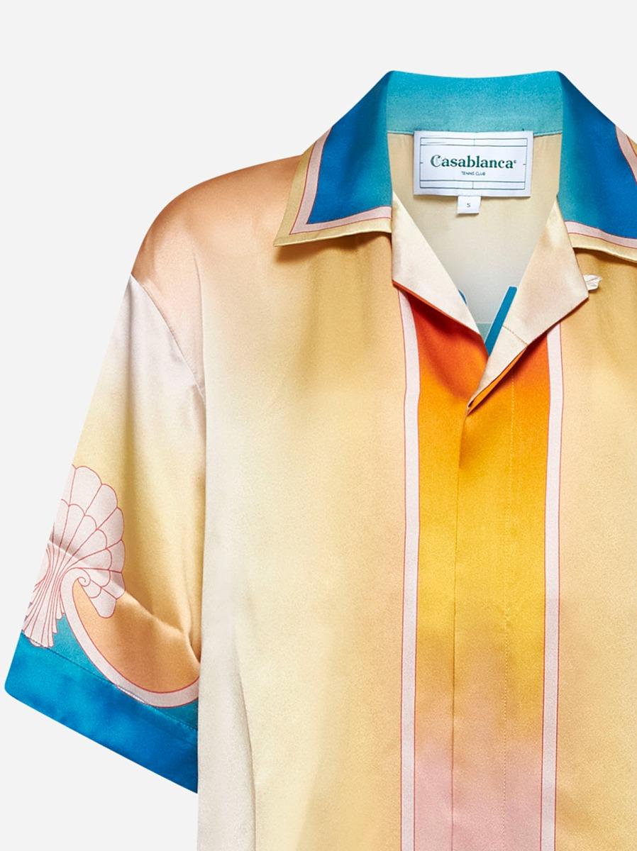 CASABLANCA Camicia L'Arc Coloré in raso di seta Qualità Garantita