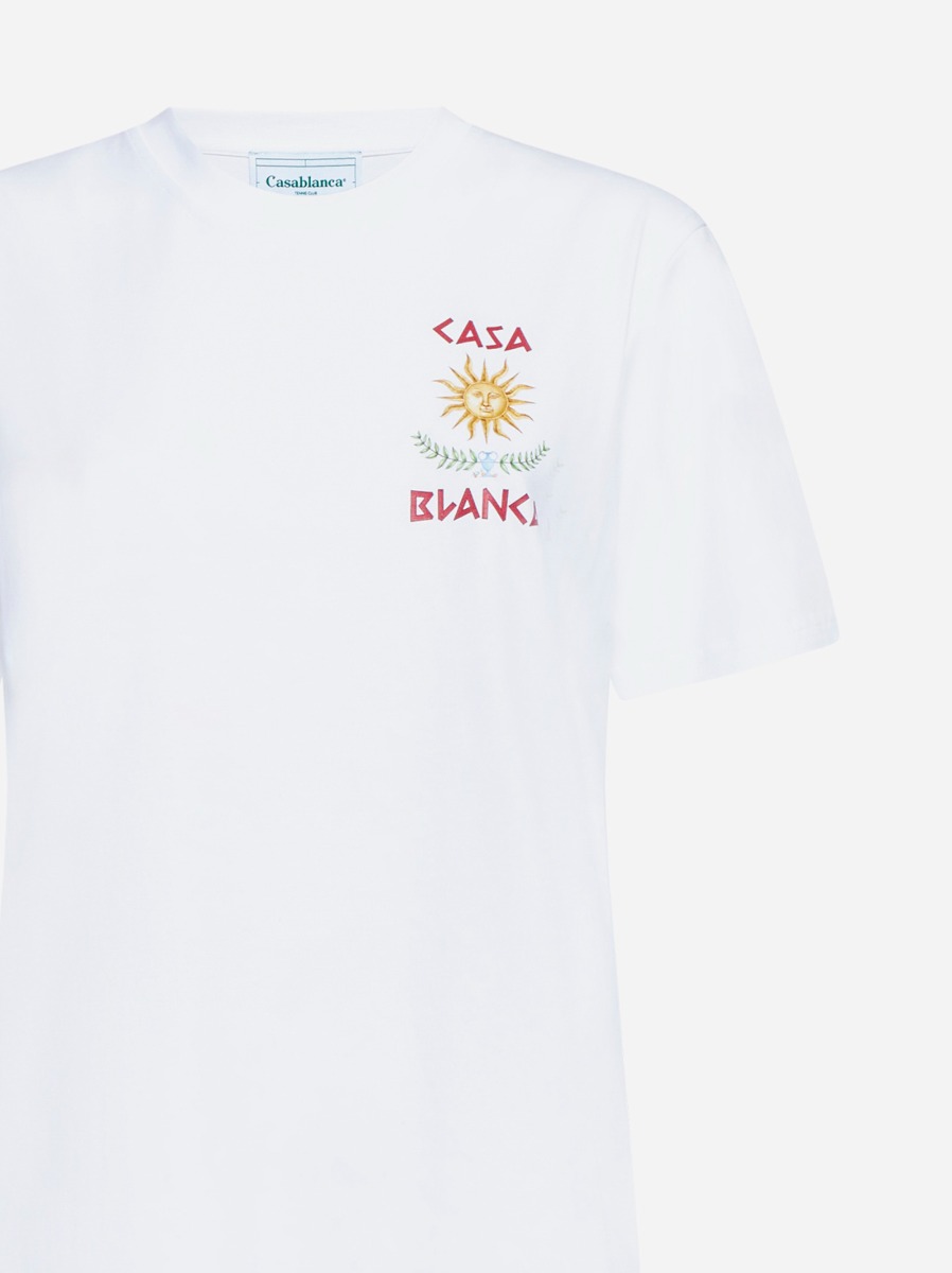 CASABLANCA T-shirt Le Temple Du Savoir bianca Acquista Ora