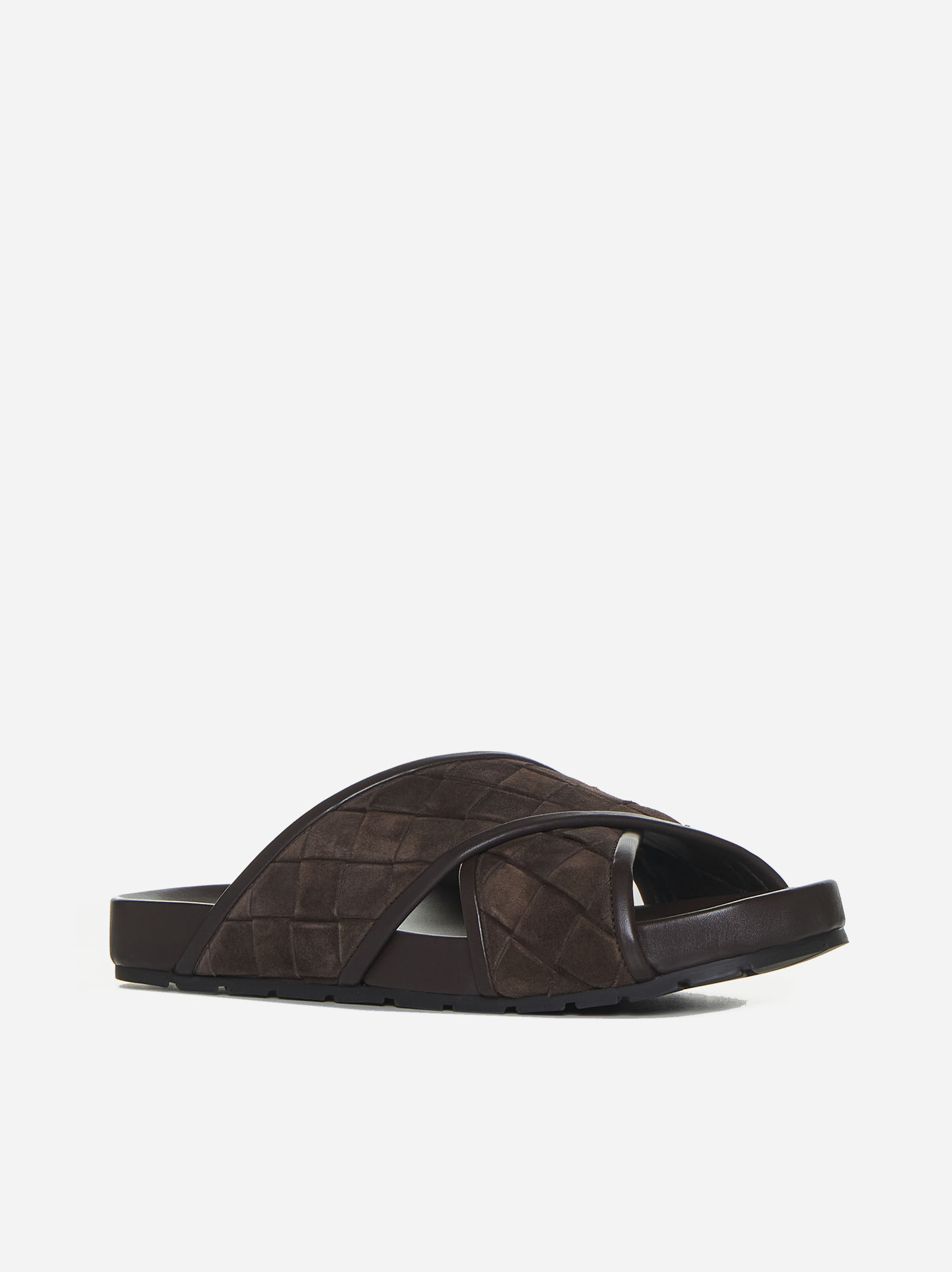 BOTTEGA VENETA Sandali Tarik in suede Intrecciato Consegna Veloce