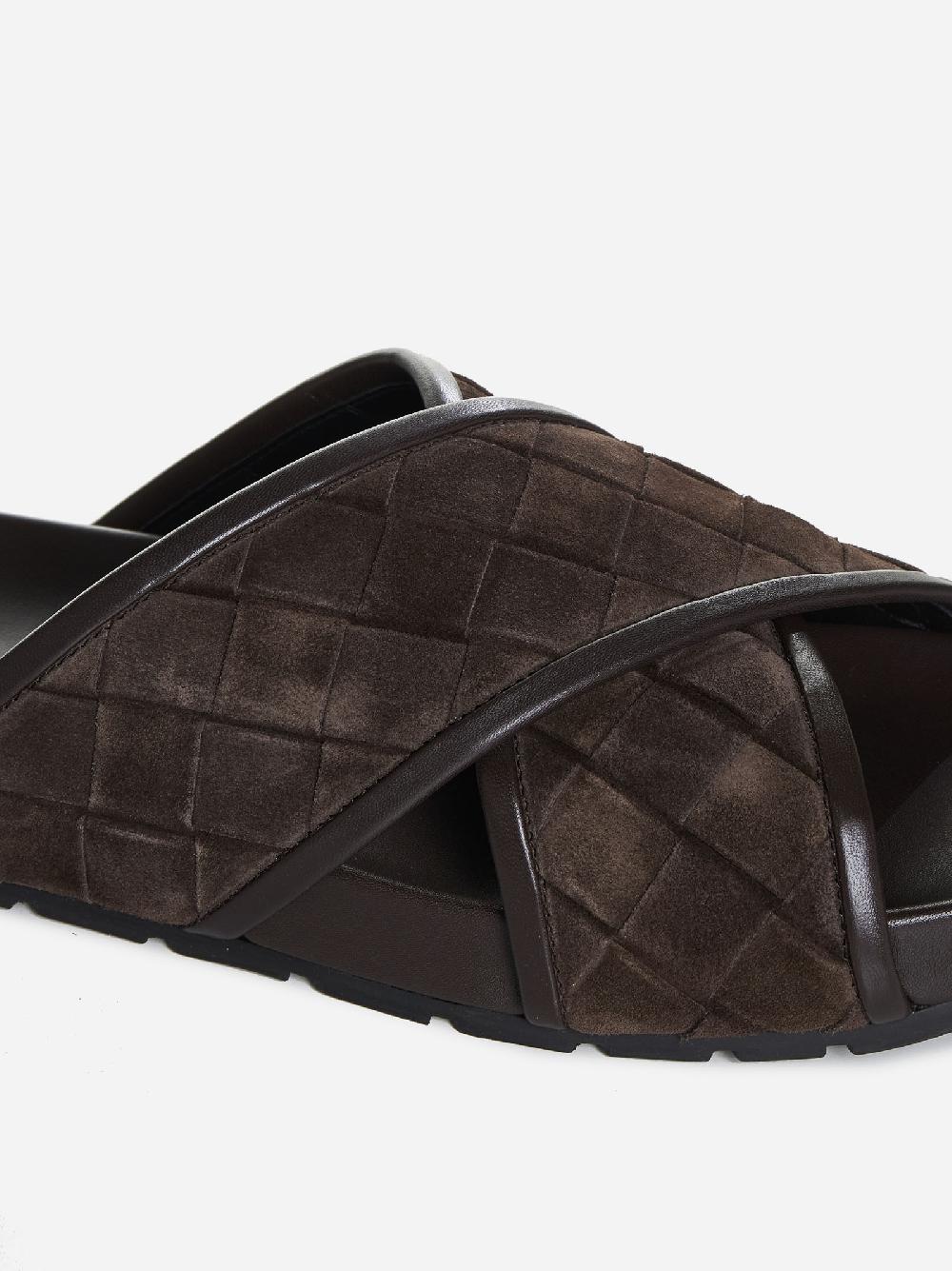 BOTTEGA VENETA Sandali Tarik in suede Intrecciato Consegna Veloce