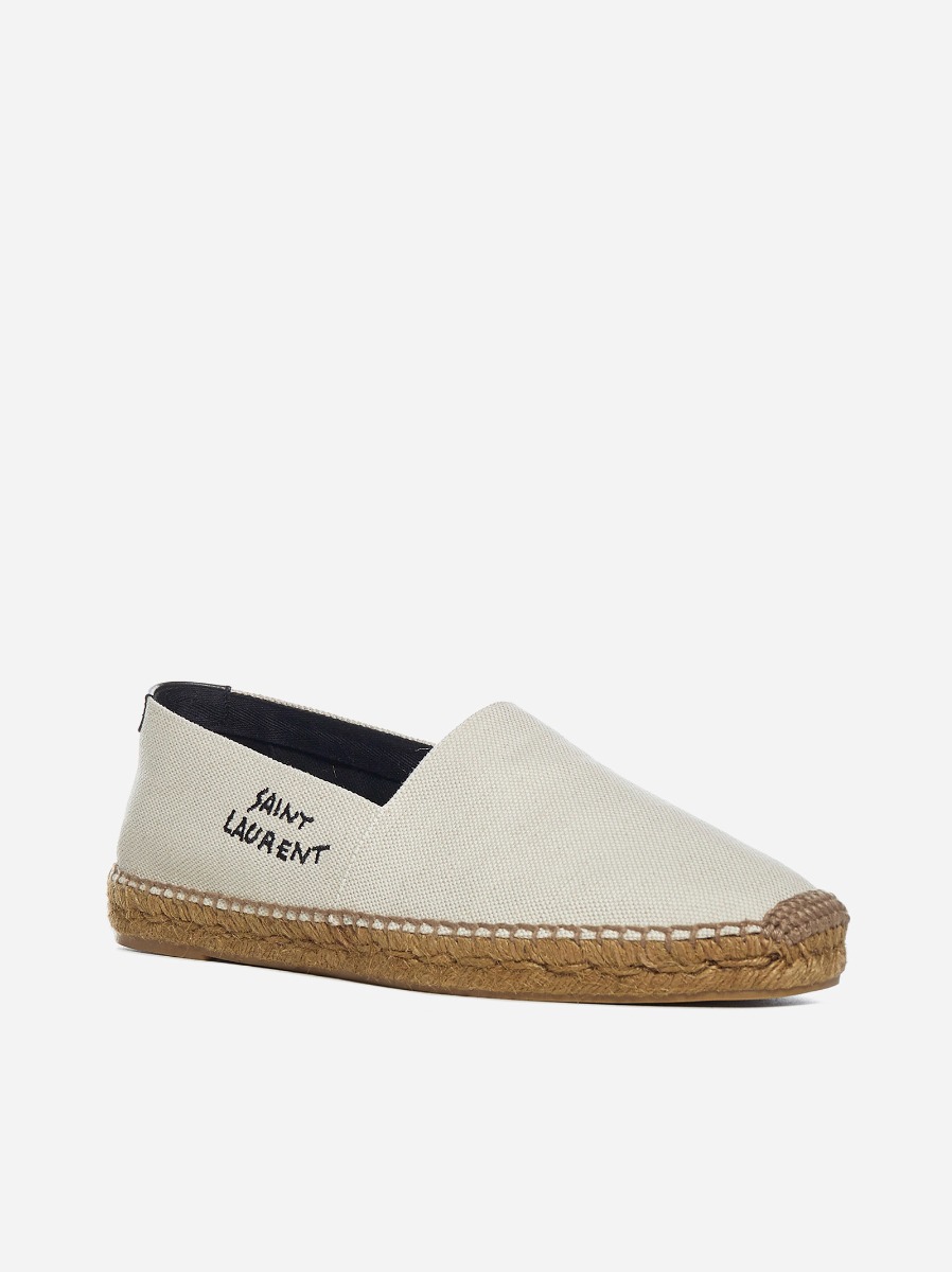 SAINT LAURENT Espadrillas in tela con logo Online