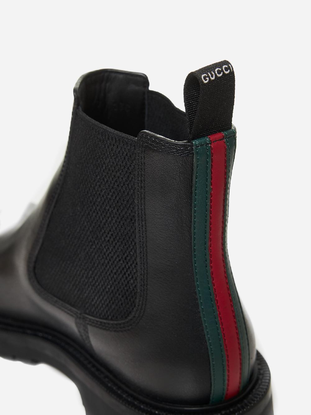 GUCCI Stivaletti Chelsea in pelle con Web Promozione Limitata