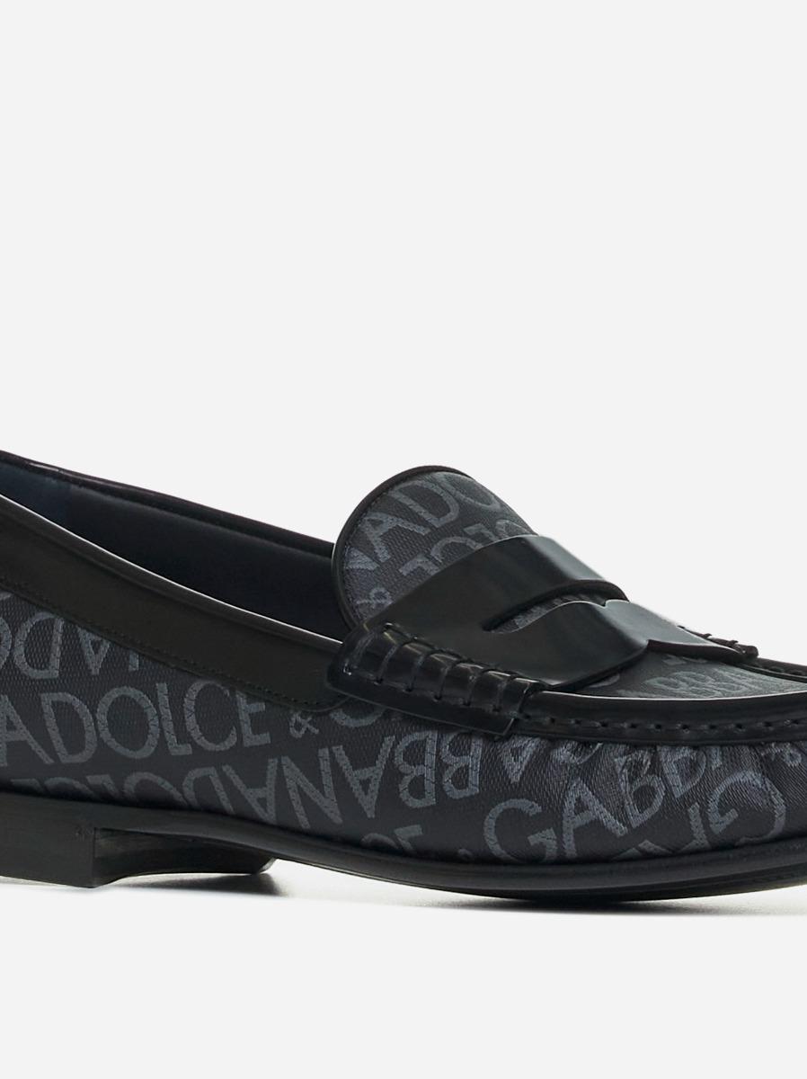 DOLCE & GABBANA Mocassini in tessuto a logo all-over Shopping Online