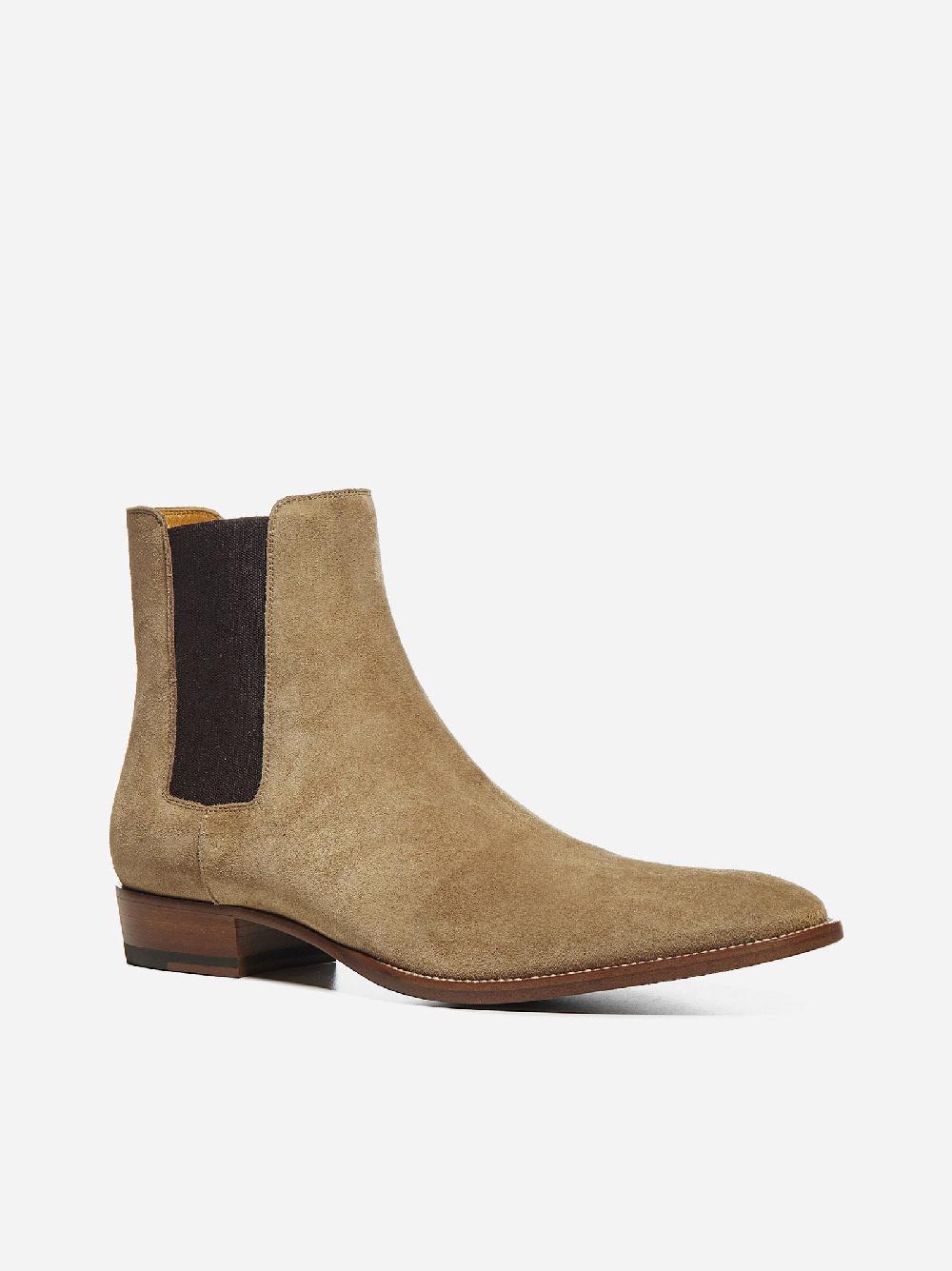 SAINT LAURENT Stivali Chelsea in pelle scamosciata Sottocosto