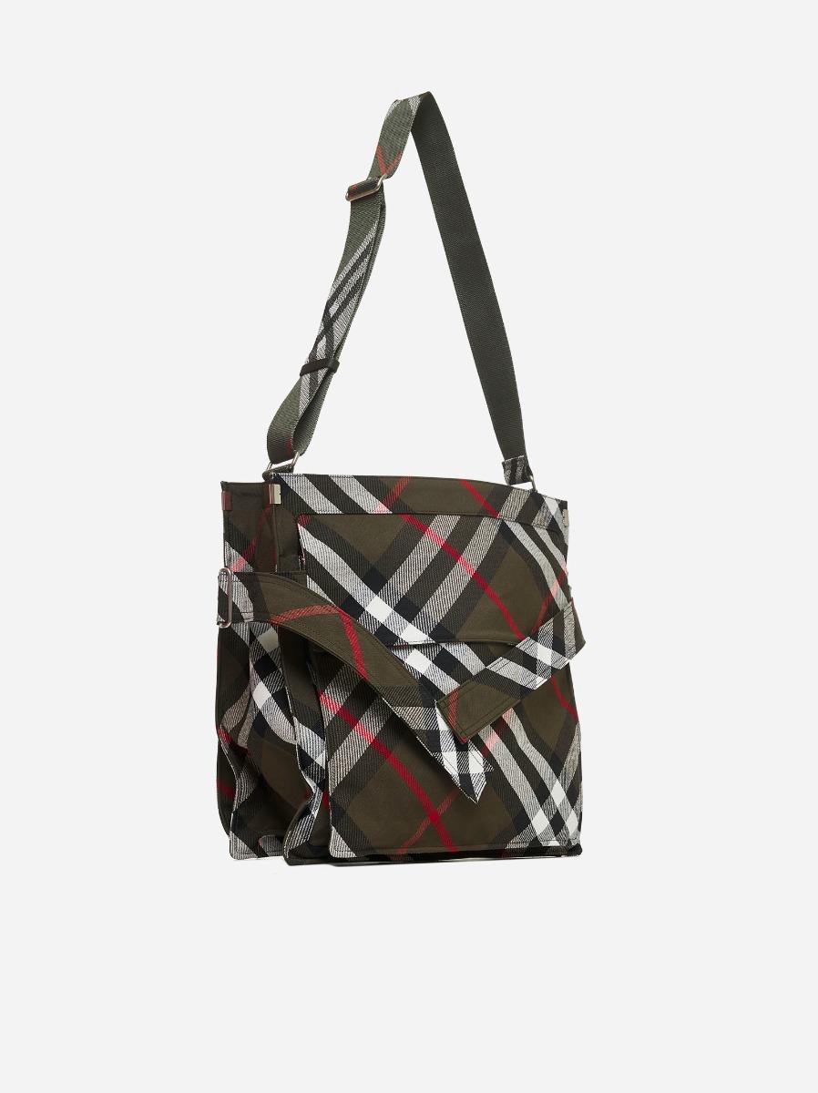 BURBERRY Borsa tote Trench media in tela check Moda