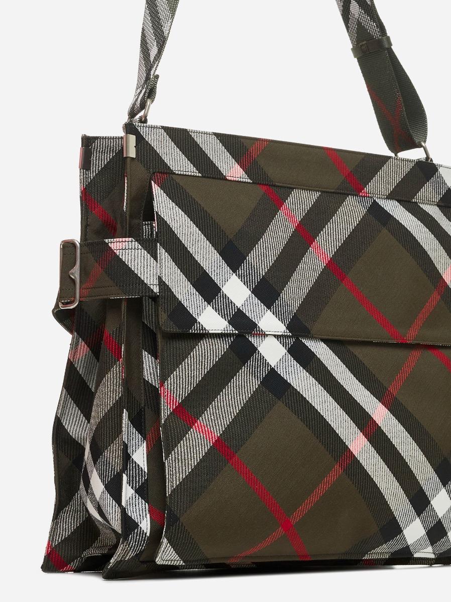BURBERRY Borsa tote Trench media in tela check Moda