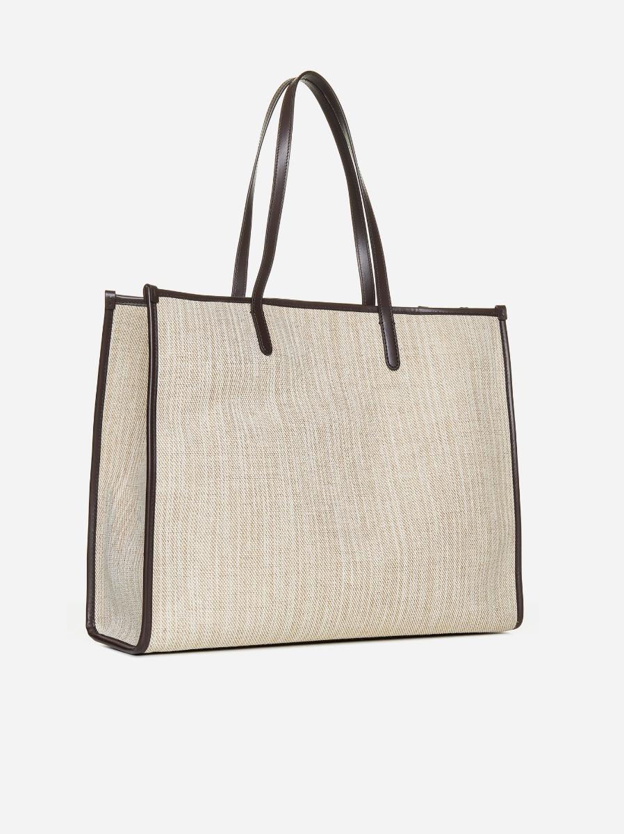 DOLCE & GABBANA Borsa shopping grande in tela con logo In Linea