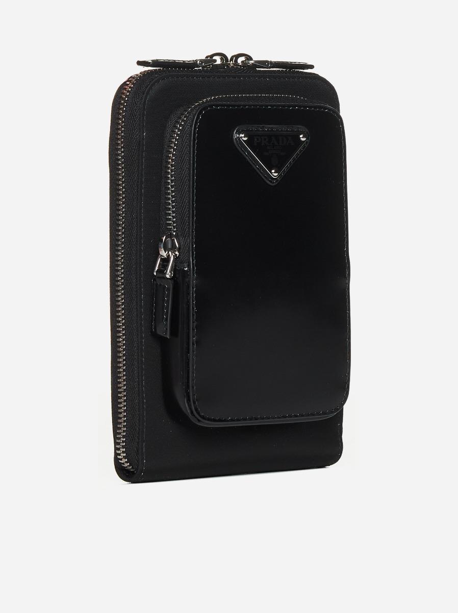 PRADA Borsa a tracolla in pelle e Re-Nylon Negozi Online