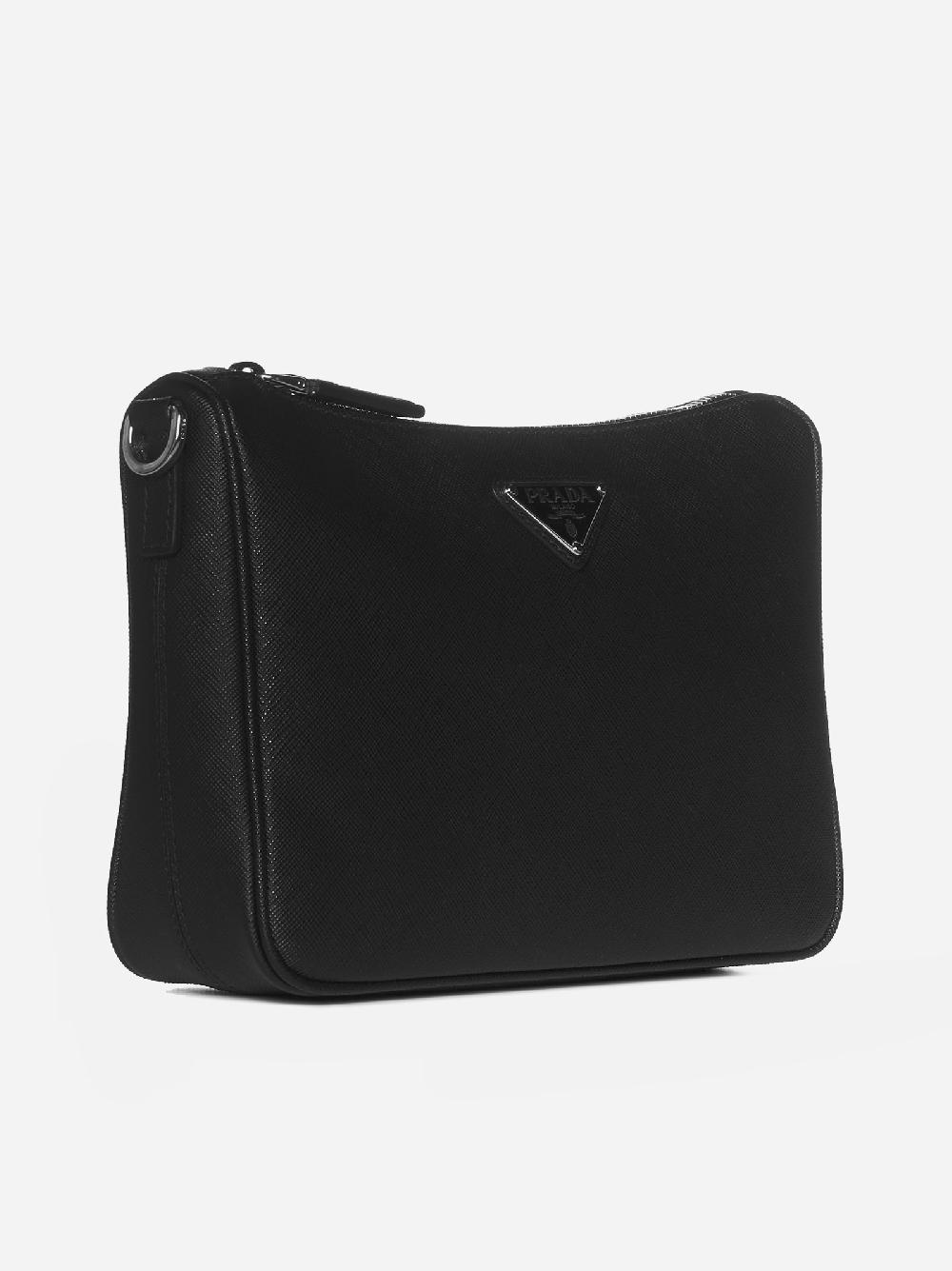PRADA Borsa in pelle Saffiano con placca-logo Offerta