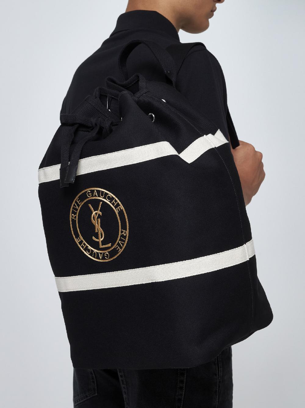 SAINT LAURENT Zaino Stamp Seau in cotone Outlet