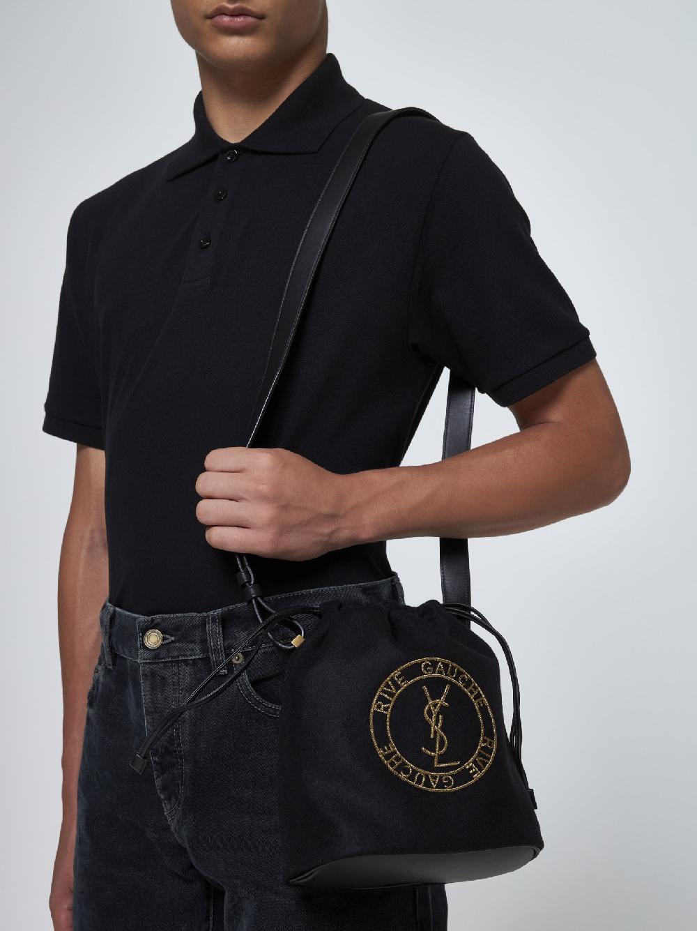 SAINT LAURENT Borsa a secchiello Stamp in lana Saldi